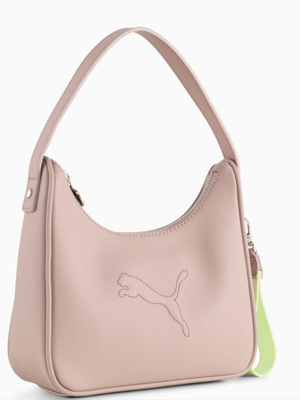 New Puma Blush Pink Shoulder Tote with Lime Accent